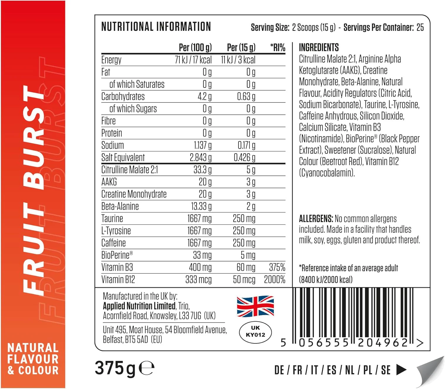 Applied Nutrition Pump 3G Pre Workout - Image 14