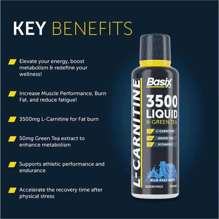 Basix L-Carnitine 3500 Liquid & Green Tea - Image 18