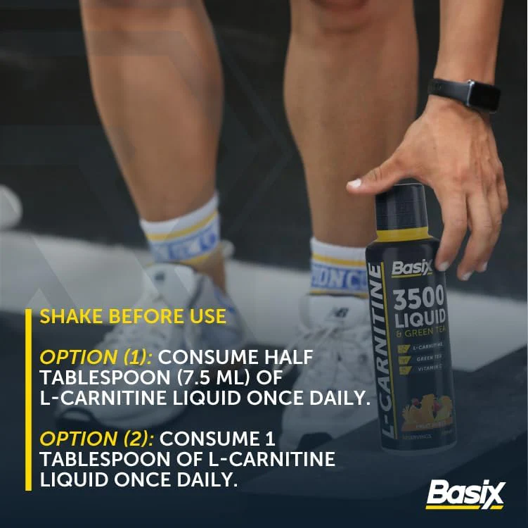 Basix L-Carnitine 3500 Liquid & Green Tea - Image 6