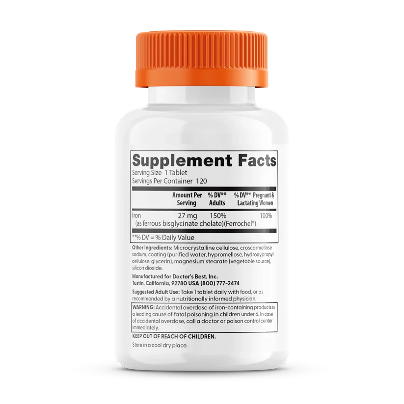 Doctor's Best High Absorption Iron with Ferrochel, 27 mg - Image 2
