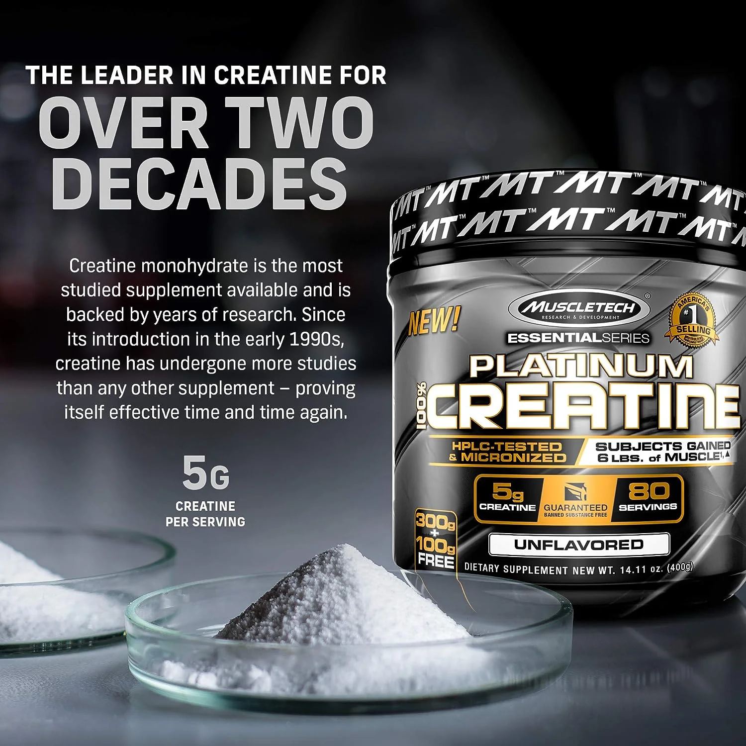 MuscleTech Essential Series Platinum 100% Creatine - Image 5