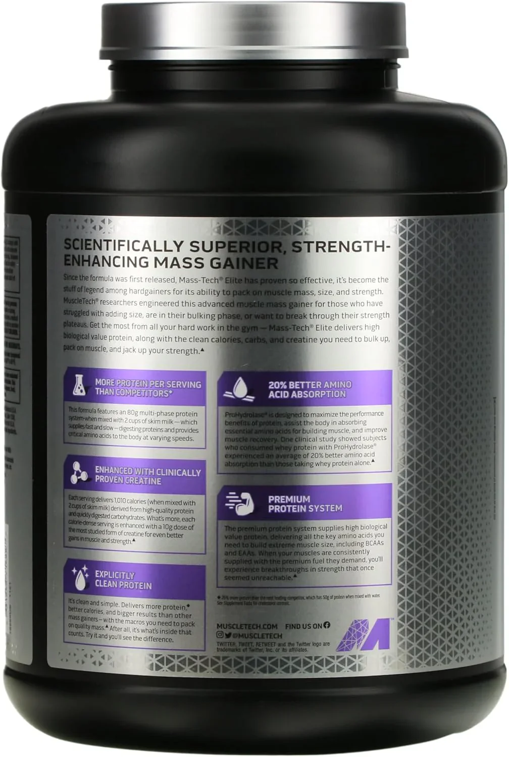 MuscleTech Mass Tech Elite [6 Lb] + Free  Sport Bag - Image 3