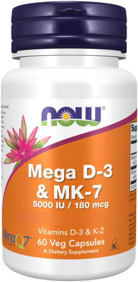 Now Foods, Mega D-3 & MK-7, Vitamins D3 and K2