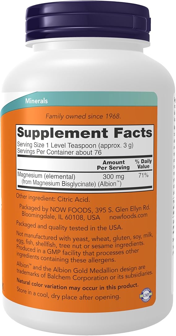 NOW Magnesium Bisglycinate Powder - Image 2