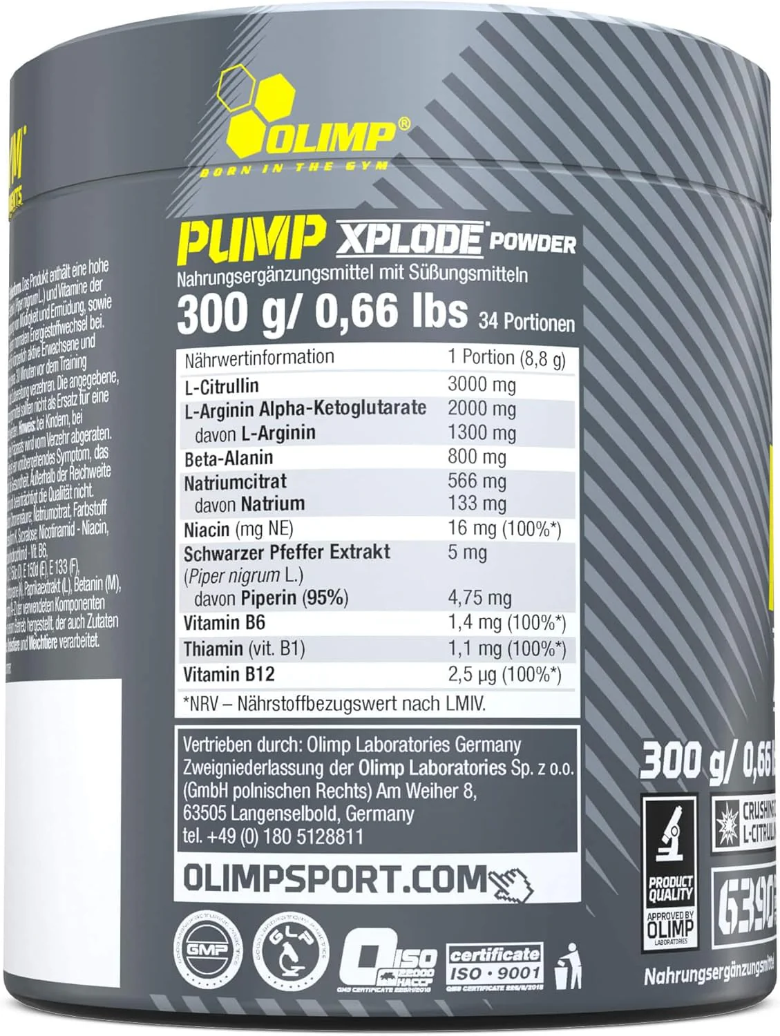 Olimp Pump Xplode Pre-Workout Free Caffeine - Image 2