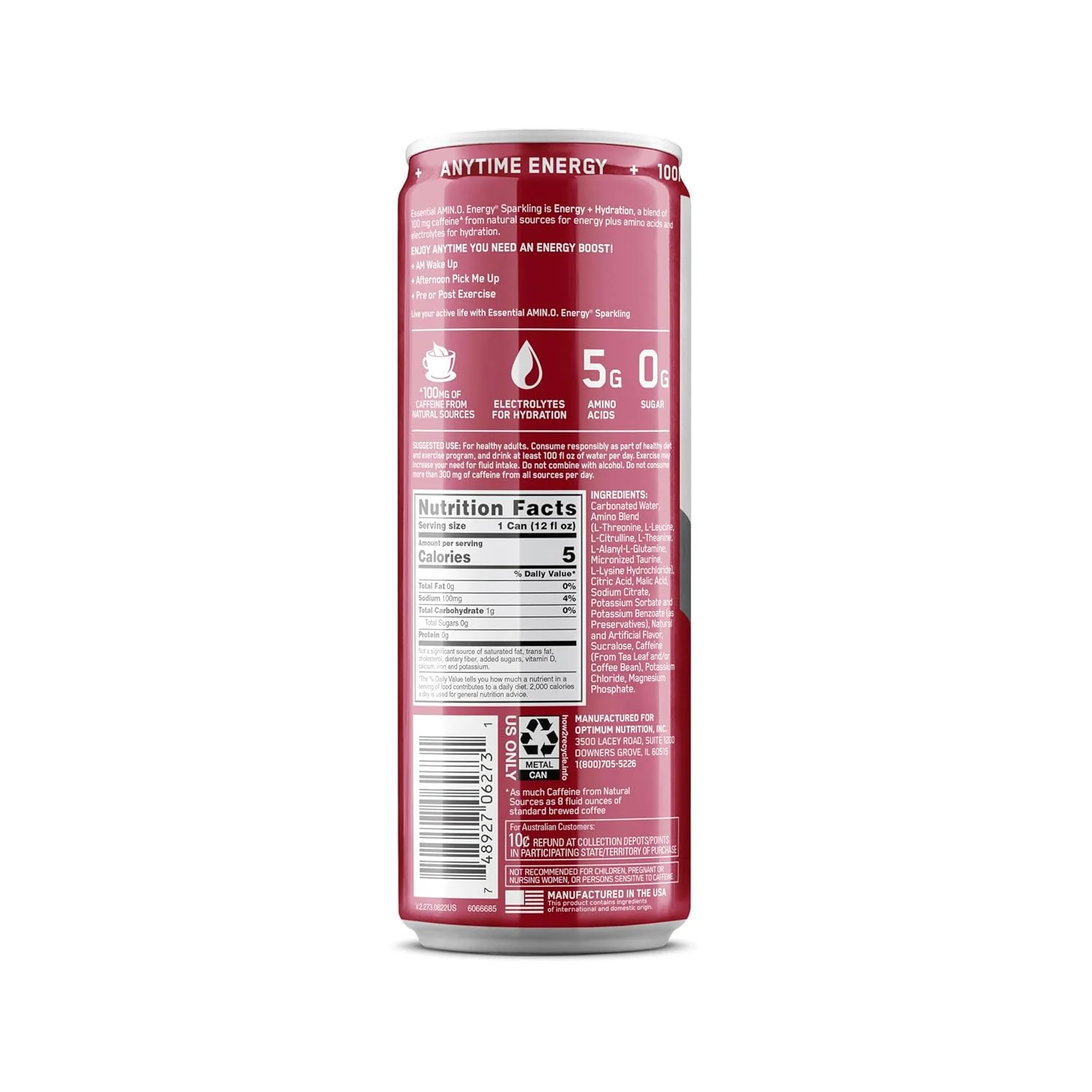 Optimum Nutrition Amino Energy Sparkling , Hydration Drink, Electrolytes, Amino Acids - Image 4