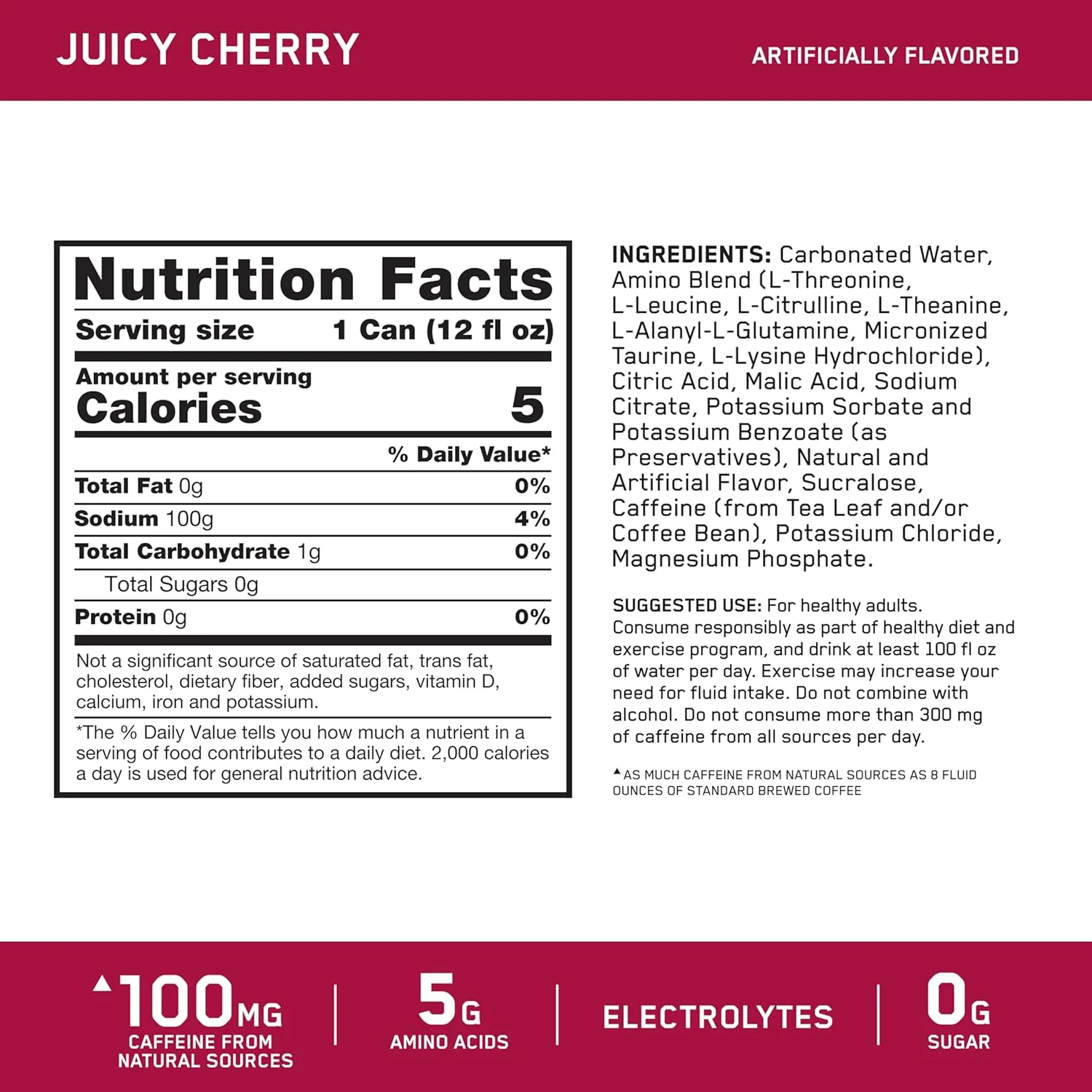 Optimum Nutrition Amino Energy Sparkling , Hydration Drink, Electrolytes, Amino Acids - Image 7