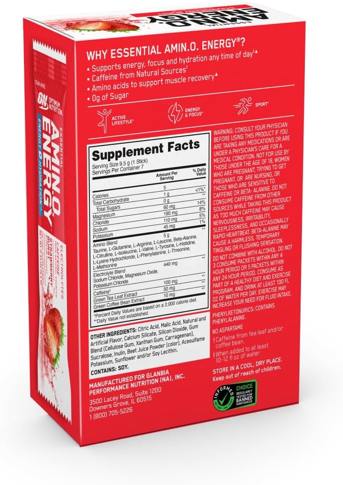 Optimum Nutrition Essential Amino Energy Plus Electrolytes Stick Packs - Image 16