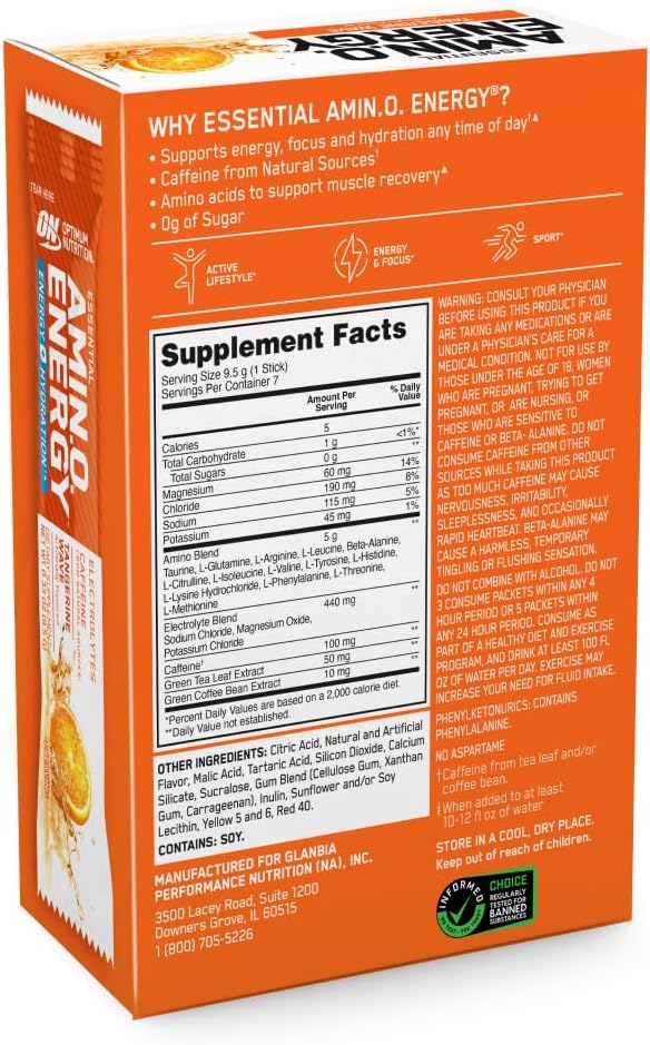 Optimum Nutrition Essential Amino Energy Plus Electrolytes Stick Packs - Image 8