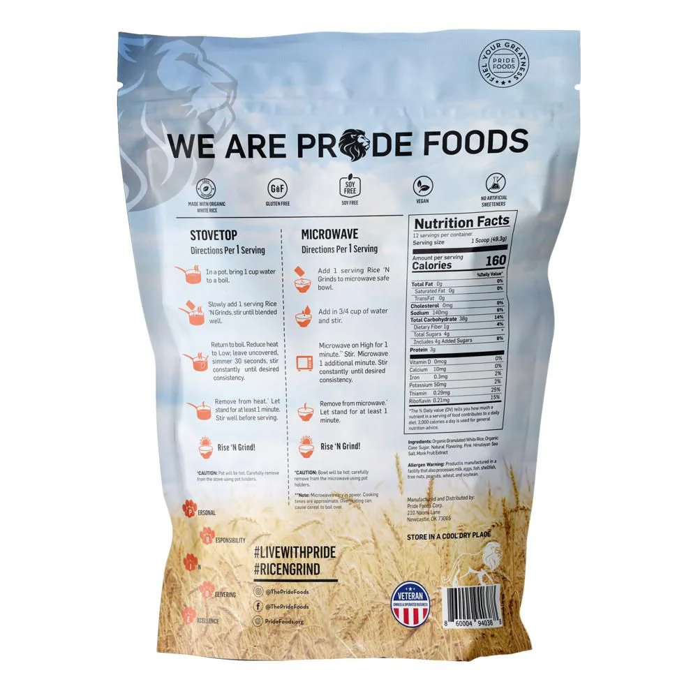 Pride Foods Rice 'N Grinds, 100% Natural Hot Rice Cereal - Image 16