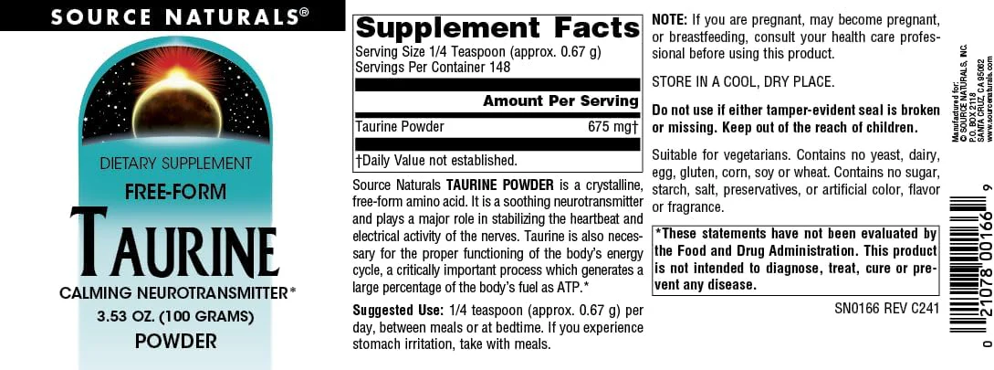 Source Naturals Taurine Powder - Image 6