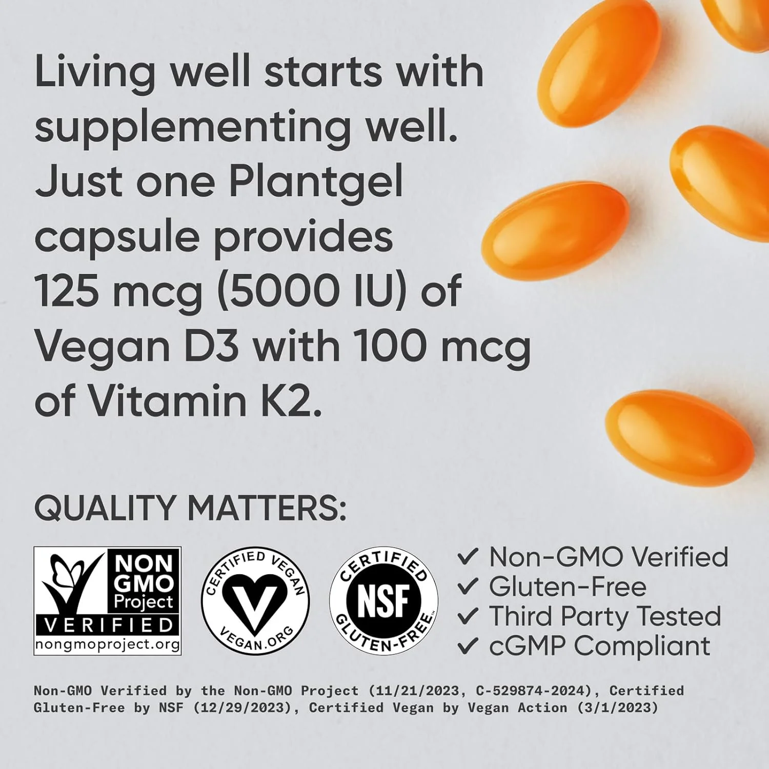 Sports Research, D3 + K2, Plant Based, 125 mcg/100 mcg - Image 9